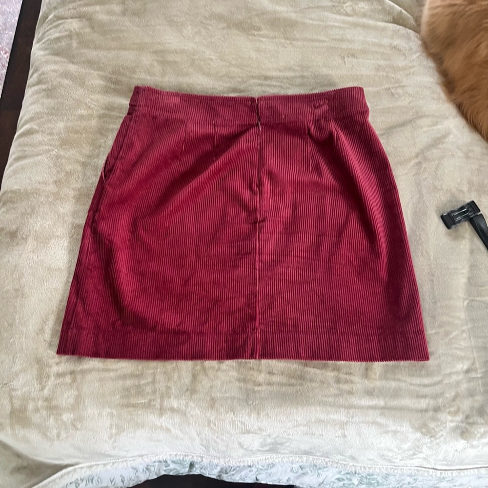 LOFT Red A-Line Mini Skirt Casual - Picture 2 of 4